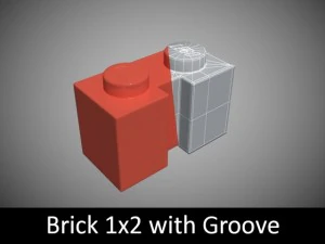 pe&ccedil;as de lego 1x2 Modelo 3D