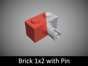 lego bricks 1x2 Modelo 3D