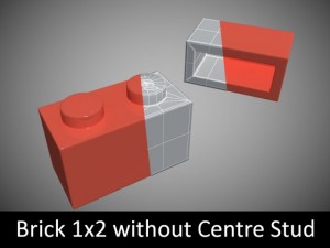 lego bricks 1x2 Modelo 3D