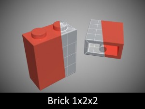 lego bricks 1x2 Modelo 3D