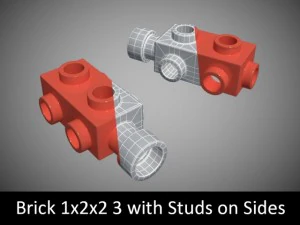 pe&ccedil;as de lego 1x2 Modelo 3D