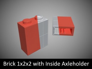 lego bricks 1x2 Modelo 3D