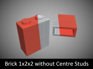 lego bricks 1x2 Modelo 3D