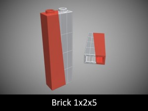 lego bricks 1x2 Modelo 3D