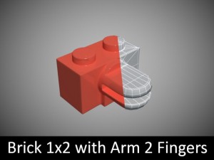 lego bricks 1x2 Modelo 3D
