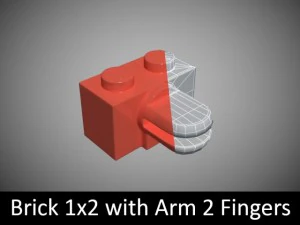 pe&ccedil;as de lego 1x2 Modelo 3D