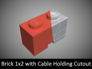 lego bricks 1x2 Modelo 3D
