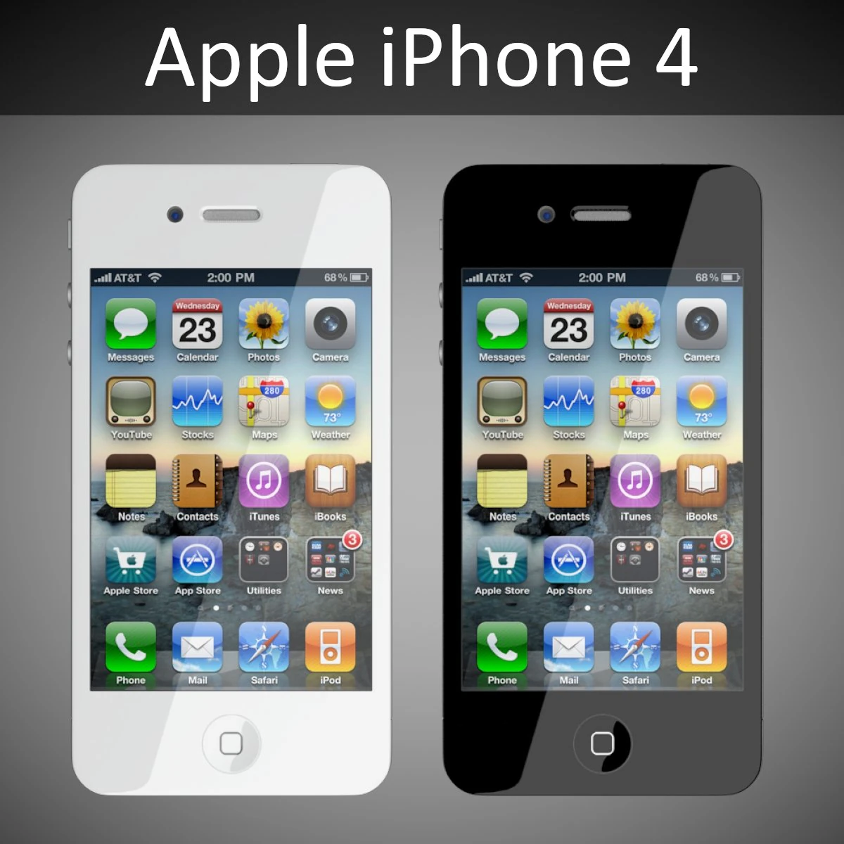 elma iphone 4 3D Model .c4d .max .obj .3ds .fbx .stl .blend