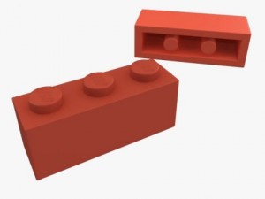 lego bricks 1x3  1x16 Modelo 3D