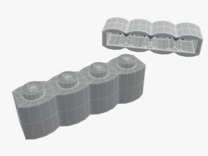 lego bricks 1x3  1x16 Modelo 3D