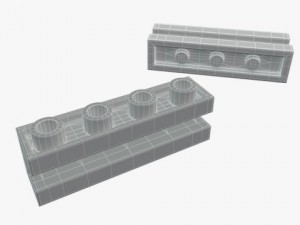 lego bricks 1x3  1x16 Modelo 3D