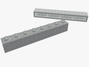 lego bricks 1x3  1x16 Modelo 3D