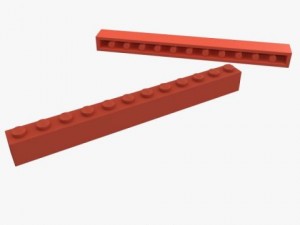 lego bricks 1x3  1x16 Modelo 3D