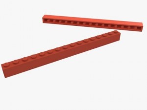 lego bricks 1x3  1x16 Modelo 3D