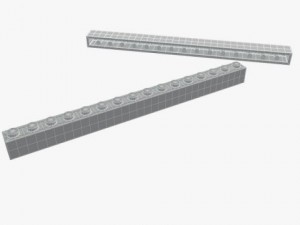 lego bricks 1x3  1x16 Modelo 3D