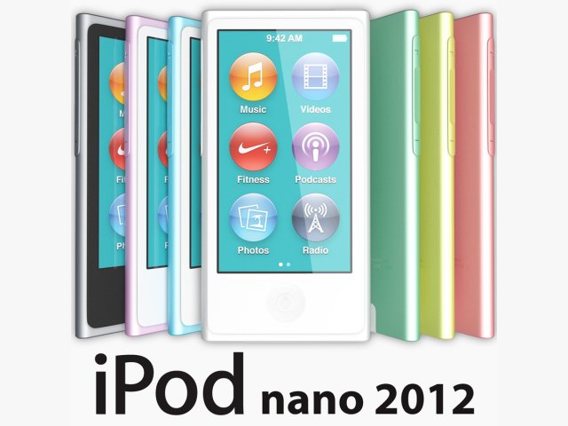apple ipod nano 2012 3D Модель .c4d .max .obj .3ds .fbx .stl .blend 