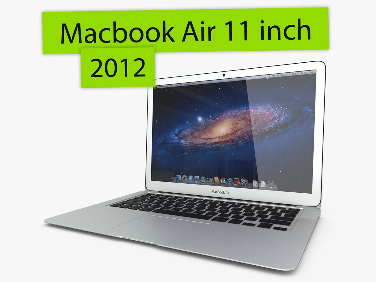 apple macbook air 11 inch 2012 3D Model .c4d .max .obj .3ds .fbx .stl .blend