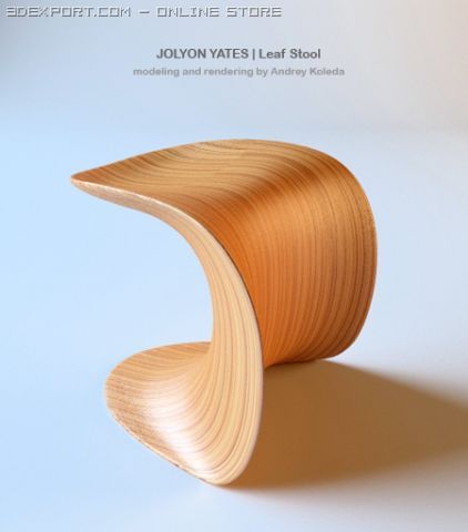 leaf stool 3D Модель .c4d .max .obj .3ds .fbx .stl .blend