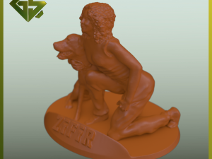 Heartwarming Connection Girl and Dog Modelo de Impressão 3D