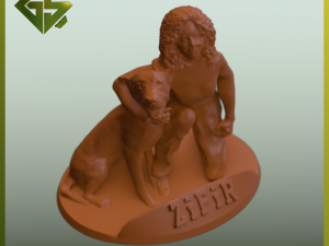 Heartwarming Connection Girl and Dog Modelo de Impressão 3D