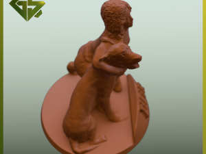 Heartwarming Connection Girl and Dog Modelo de Impressão 3D
