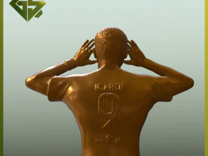 Life-Size Sculpture of Mauro Icardi in His Iconic Pose A Unique Artwork Reflecting the Spirit of D 3D Print Model