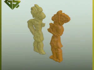 Karag&ouml;z ve Hacivat'ın Al&ccedil;ak R&ouml;lyef Eseri 3D Baskı Modeli