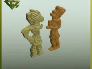 Karag&ouml;z ve Hacivat'ın Al&ccedil;ak R&ouml;lyef Eseri 3D Baskı Modeli