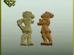 Karag&ouml;z ve Hacivat'ın Al&ccedil;ak R&ouml;lyef Eseri 3D Baskı Modeli