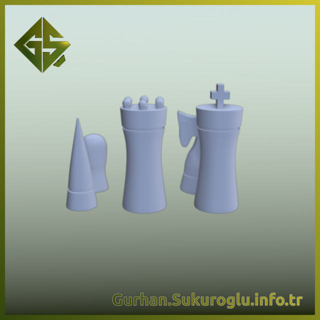 Modern Chess Set 3D प्रिंट मॉडल .c4d .max .obj .3ds .fbx .stl .blend 
