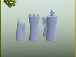 Modern Chess Set 3D Print Model