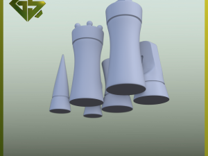 Modern Chess Set 3D प्रिंट मॉडल