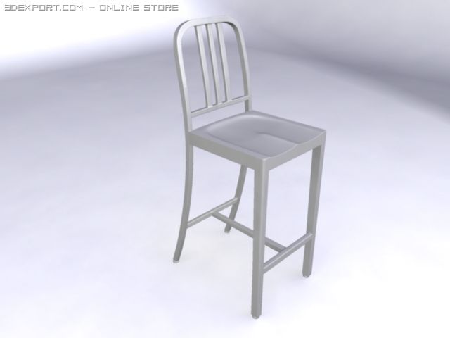 aluminum barstool 3Dモデル .c4d .max .obj .3ds .fbx .stl .blend 