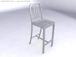 aluminum barstool 3D Model