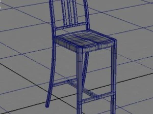 aluminum barstool 3D Model