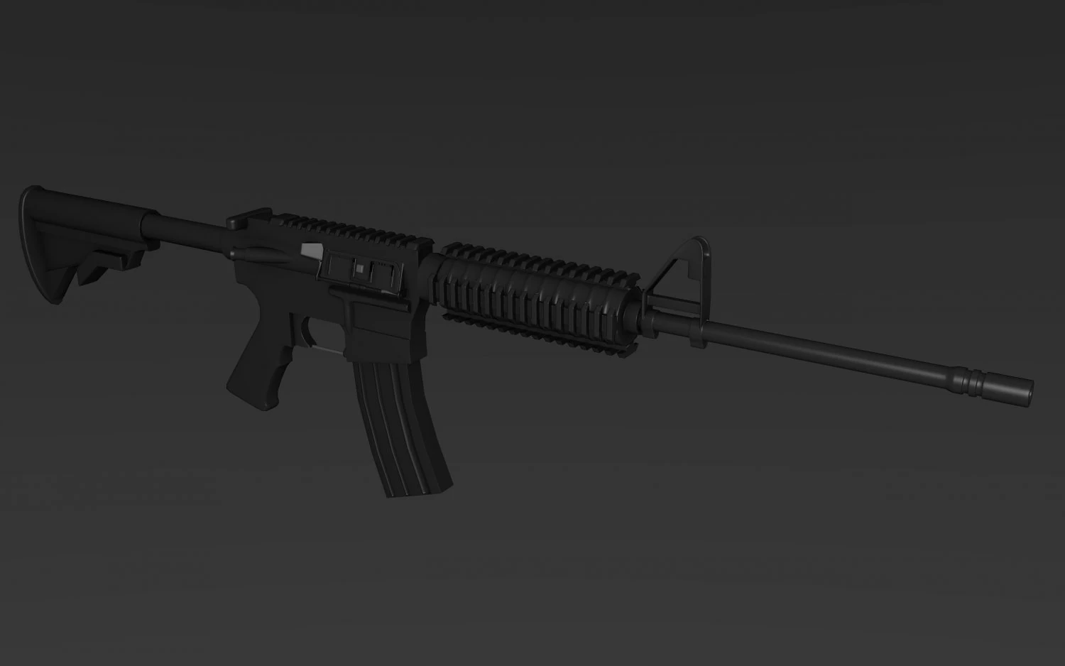 m4 assault rifle  low poly 3D Model .c4d .max .obj .3ds .fbx .stl .blend 