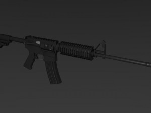 m4 assault rifle  low poly 3D Model