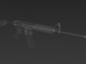 m4 assault rifle  low poly Model 3D