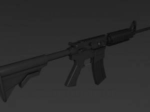 m4 assault rifle  low poly Model 3D