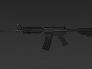 m4 assault rifle  low poly Model 3D