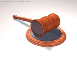 justice wooden gavel  mallet 3D Model