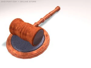 justice wooden gavel  mallet 3D Model