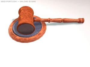 justice wooden gavel  mallet 3D Model