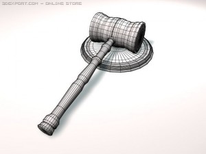 justice wooden gavel  mallet 3D 模型