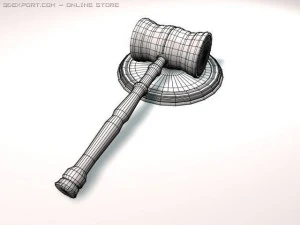 justice wooden gavel  mallet 3D Model