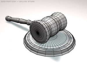 justice wooden gavel  mallet 3D 模型