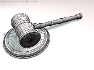 justice wooden gavel  mallet 3D 模型