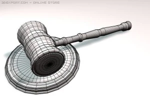 justice wooden gavel  mallet 3D Model