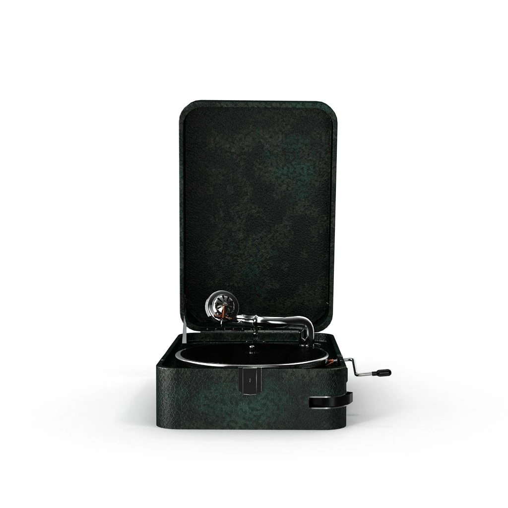 portable gramophone 3D Model .c4d .max .obj .3ds .fbx .stl .blend 