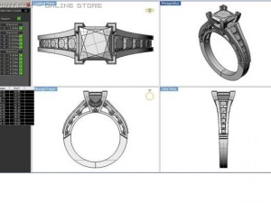 5734 tacori style princes cut ring 3D 模型